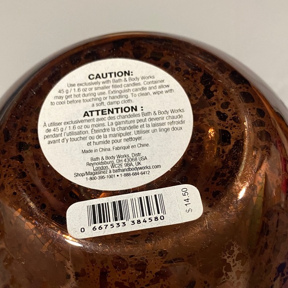 🌼 Bath & Body Works Brown Mercury Glass Style Owl Candle Holder Votive - Picture 4 of 6